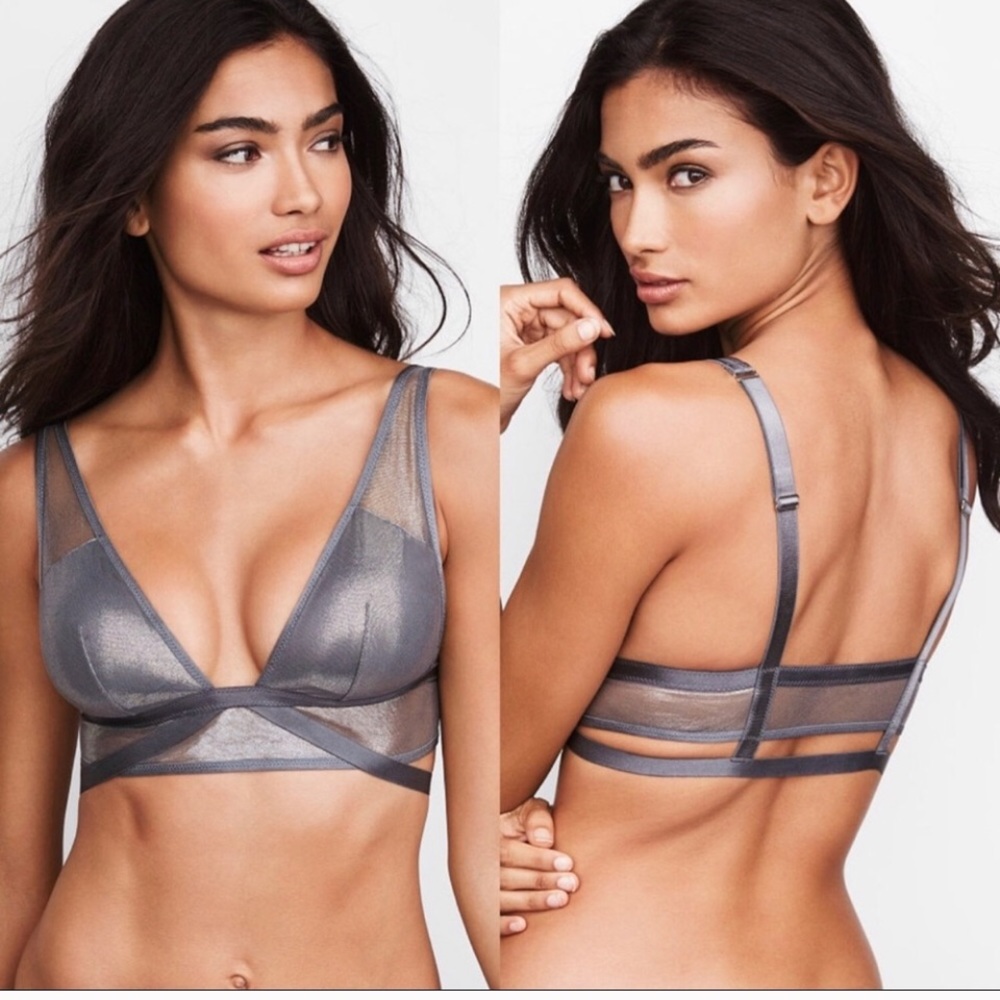 Victoria’s Secret, Blue Shiny Strappy Bra